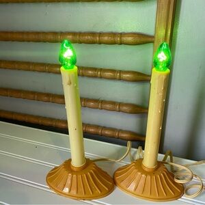 Vintage Electric Candles with Green Bulbs